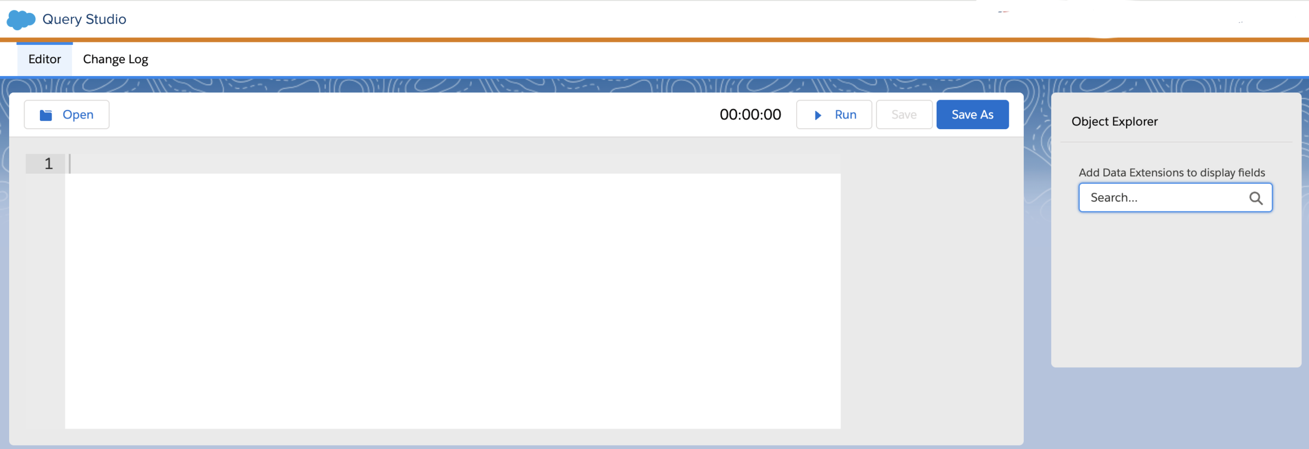Screenshot of SFMC query studio